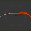 3D Rendered Red Dinosaur With White Tail Long Body And Extending Tongue