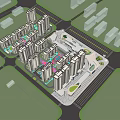 Modern High Rise Residential And Commercial Complex With Glass Facades And Retail Storefronts