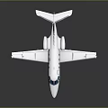 White Small Private Jet Showcasing Streamlined Design And Visible Windows On Dark Background 3d model