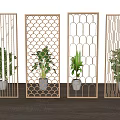 Modern partition screen partition combination 3d model