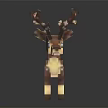 Pixel Art Deer Character With Detailed Antlers And Brown White Design
