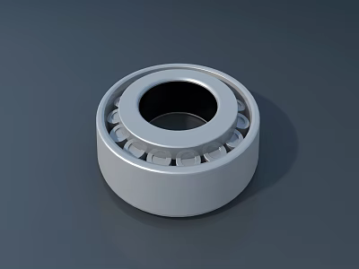 Silver Roller Bearing With Inner Outer Ring And Roller Mechanism For Machinery 3d model