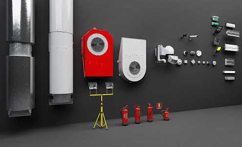 Modern fire equipment fire supplies 3d model