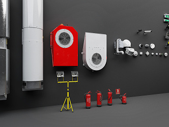 Modern fire equipment fire supplies 3d model