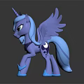 Blue Magical Pony Character With Unicorn Horn And Wings Decoration