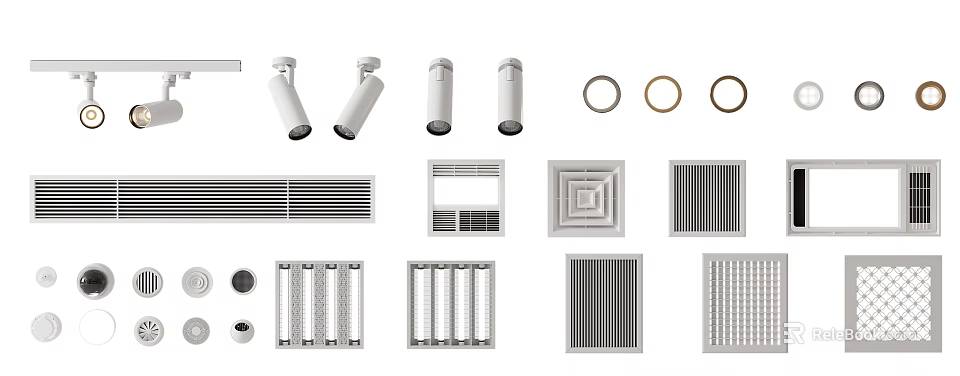 Modern Downlights And Spotlights With Various Designs For Interior Lighting 3d model 