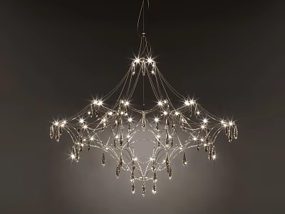 Elegant Modern Chandelier Design With Hanging Crystal Lights And Sparkling Details 3d model