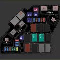 Practical Colorful Household Organizer Featuring Multicolored Blocks And Multiple Storage Compartments
