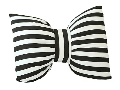 Black And White Striped Bow Shaped Decorative Pillow For Home Living 3d model