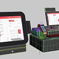 Modern Commercial Dual Screen POS Equipment With Integrated Keyboard And Receipt Printer For Retail Stores