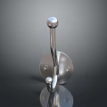 Stainless Steel Clothes Hook With Round Base And Spherical Top Design 3d model