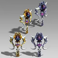 Three-Shading Two-Bone Magic Lamp Wind Bell Magic Lamp Magic Weapon and Wind Hand-painted Weapon 3d model