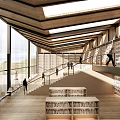 modern library rest space 3d model
