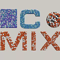 3D Letters Forming MIC MIX Using Colorful Beads With Decorative Sphere 3d model