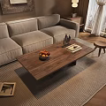 Wooden Coffee Table With Fruit Bowl Book And Decorative Items In Living Room