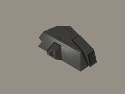 Black Geometric 3D Device Component With Vent Openings And Mounting Holes 3d model