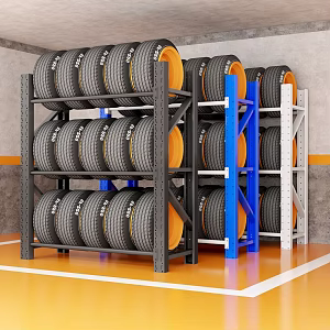 Heavy-duty tire shelf storage rack multifunctional 4s shop wheel display auto repair shop multi-layer wheel shelf 3d model