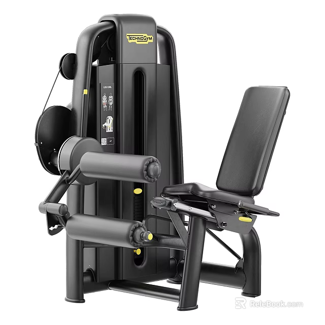 Sturdy Black Strength Training Machine With Adjustable Seat For Fitness Workout 3d model 