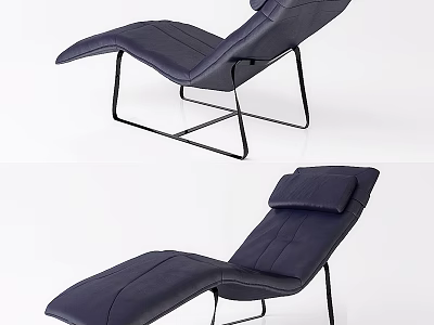 Modern Leather Lounge Chair With Black Metal Frame And Comfortable Design 3d model