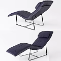 Modern Leather Lounge Chair With Black Metal Frame And Comfortable Design