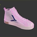 White High Top Sneakers With Blue And Yellow Accents And Brown Sole For Daily Wear