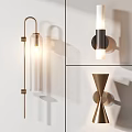 Modern Stylish Wall Lamps with Glass Shades and Metal Frames for Home Interior Decor