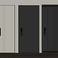 Three Modern Security Doors With White Gray Black Colors Panel Designs And Safety Locks