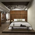 Hotel Room With Open Space Wooden Flooring Bathtub Dining Area And Sunset Ocean View