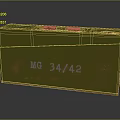 Green Vintage Storage Box With Orange Handles And MG 3442 Label For Home Storage
