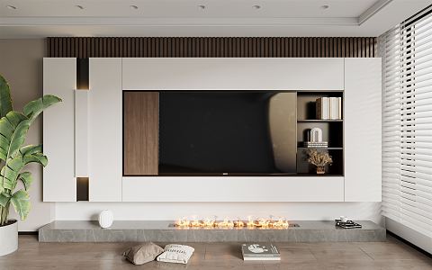 Modern TV background wall 3d model