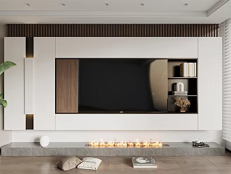 Modern TV background wall 3d model