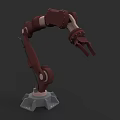 Industrial Equipment Red Mechanical Arm With Bolted Joints And Stable Base Stand