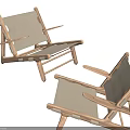 Modern Wooden Frame Leisure Chair With Woven Textile Seat And Comfortable Armrests