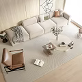 Modern Sofa Coffee Table Combination Multiplayer Sofa 3d model