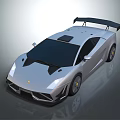 Silver Sleek Sports Car With Black Roof Rear Spoiler And Aerodynamic Design