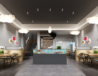 Modern Restaurant Catering Shop 3d model