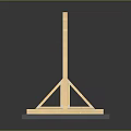 Wooden Building Frame Structure With Cross Beam Design And Transparent Base Platform