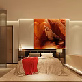 Luxurious SPA Sauna Room With Art Wall And Comfortable Bed