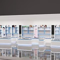 Modern Beauty Store Interior With Shelves And Display Counters 3d model