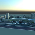 Modern Commercial Complex Design With Glass Facade And Surrounding High Rise Buildings