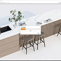 Modern Bar Chair Combination Bar Island Table Water Bar Table Chair Middle Island Bar Table 3d model