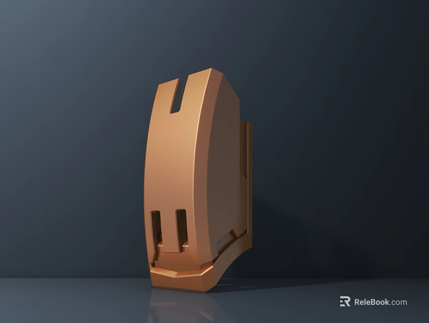 Copper Colored Modern Table Lamp With Sleek Design On Dark Background 3d model 