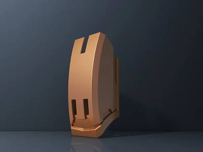 Copper Colored Modern Table Lamp With Sleek Design On Dark Background 3d model