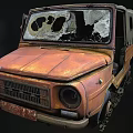 Old Rusty Van With Broken Windows And Worn Out Exterior Look 3d model