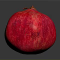 Fresh Red Pomegranate With Shiny Surface And Whole Ripe Fruit