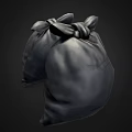 Public Facility Waste Management Using Tied Black Garbage Bags In Public Areas