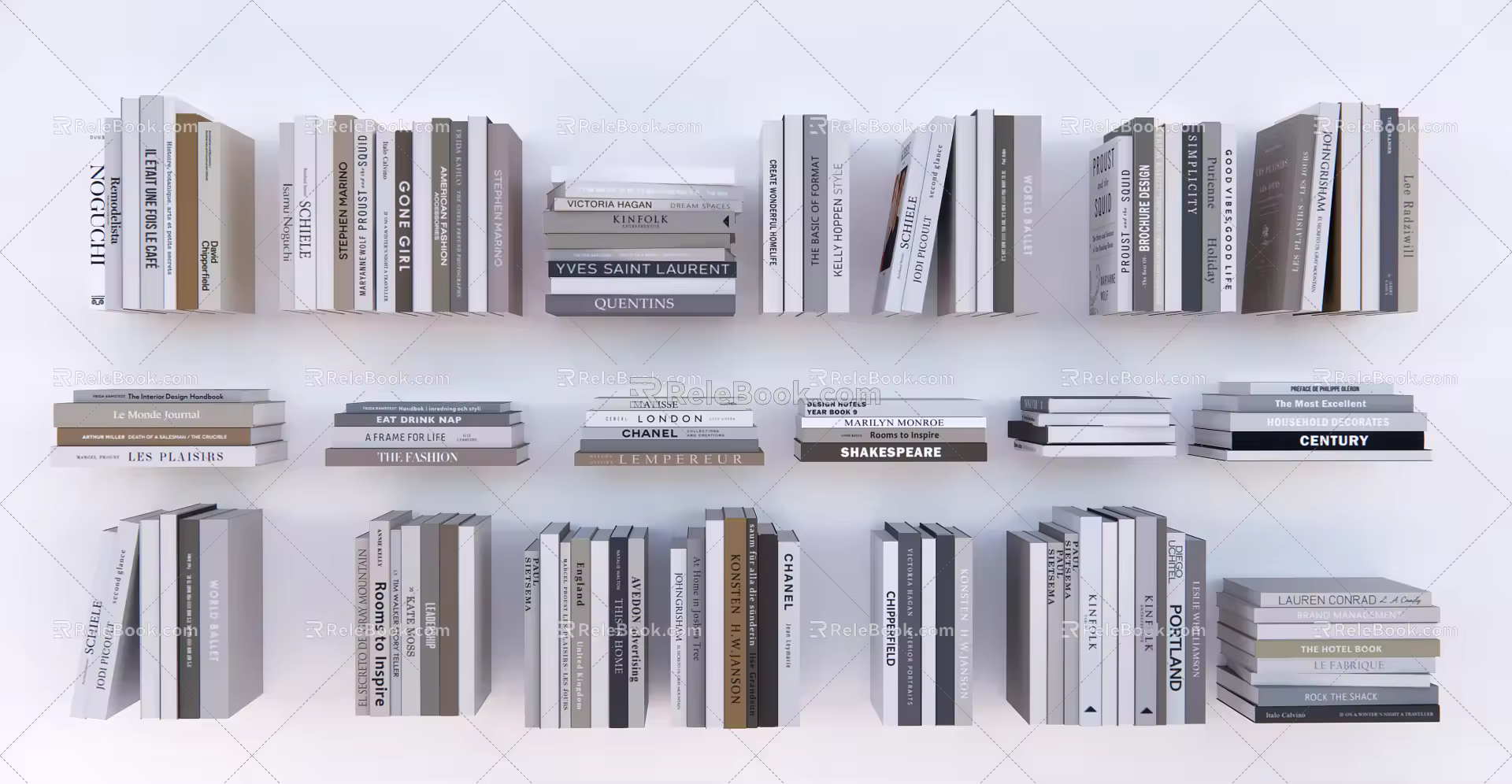 Modern Books Books Books 3d model