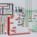 Colorful Plumbing Pipes Display With Construction Tools And Building Materials