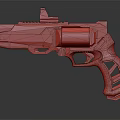 Blue H10 Sci Fi Pistol With Tactical Sight And Ergonomic Grip Details