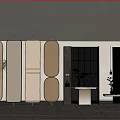 Modern Shop Window Display Featuring Various Stylish Screens in Different Materials Elegantly Arranged 3d model